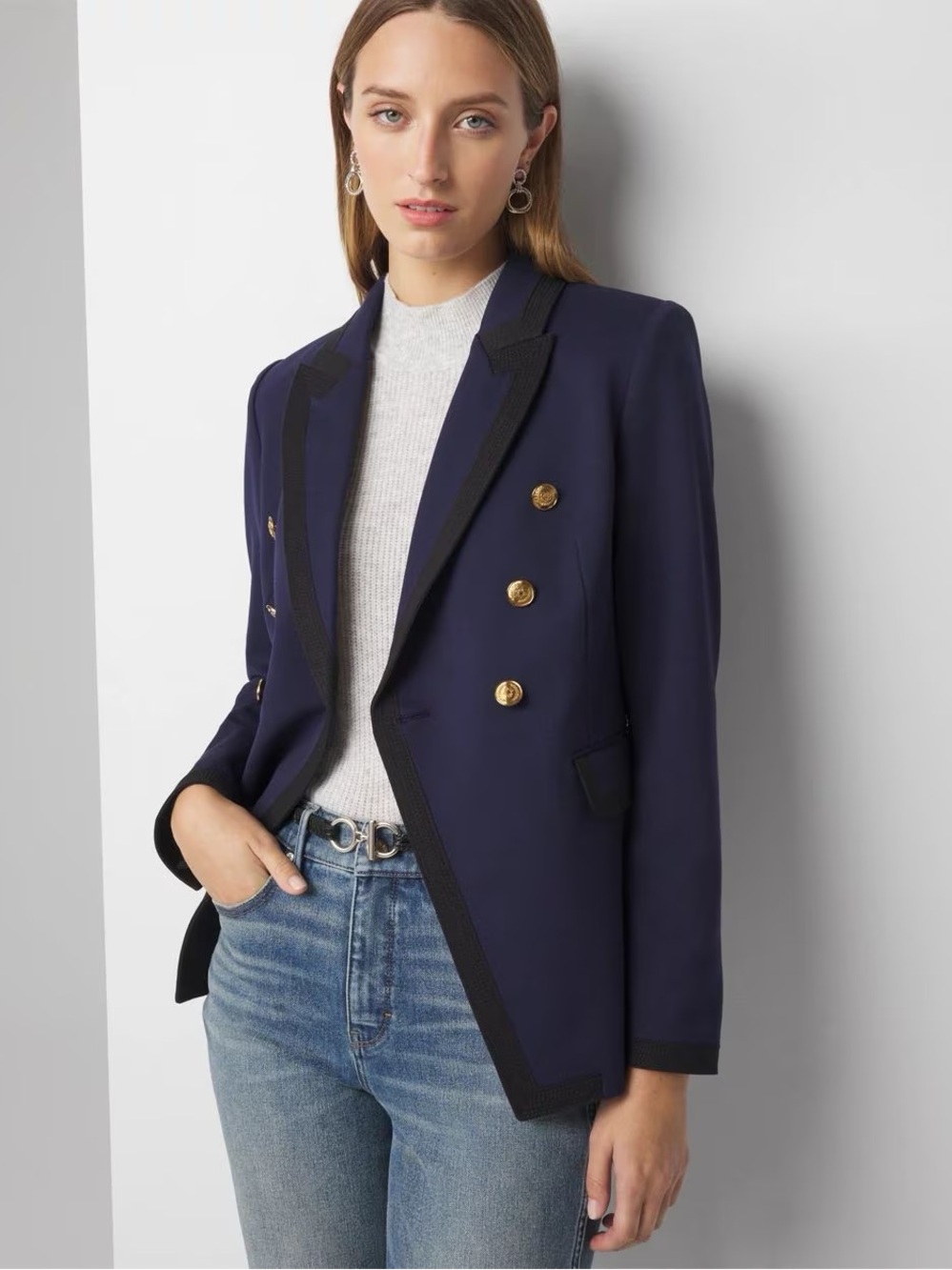 WHBM Navy/black Studio Blazer 2